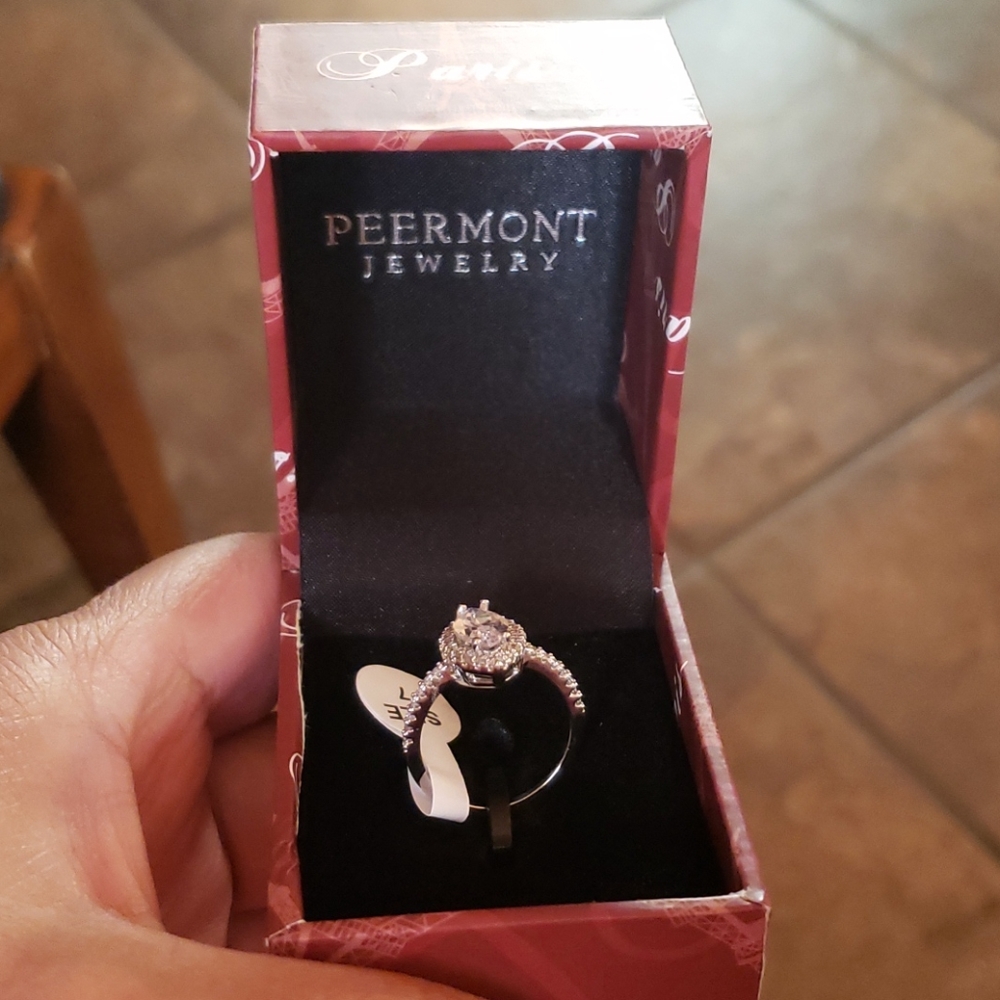 Ring 18kt white gold plated brass size 7 - Picture 4 of 10